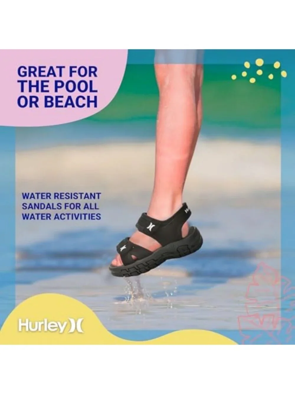 Lightweight Kids Water Shoes, Open Toe Sandals for Beach, Breathable